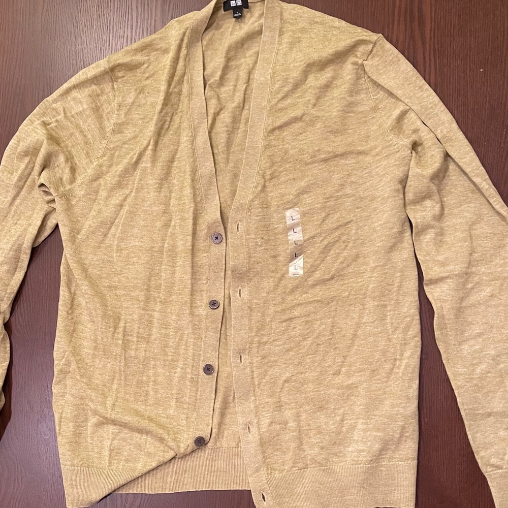Yellow cardigan sweater